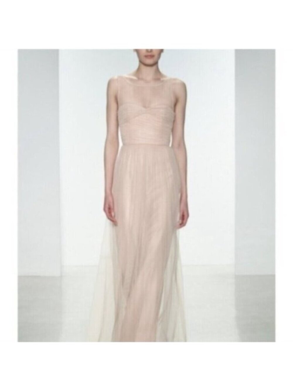 Reverly Blush Tulle Illusion Neckline Evening Gown - Picture 13 of 13
